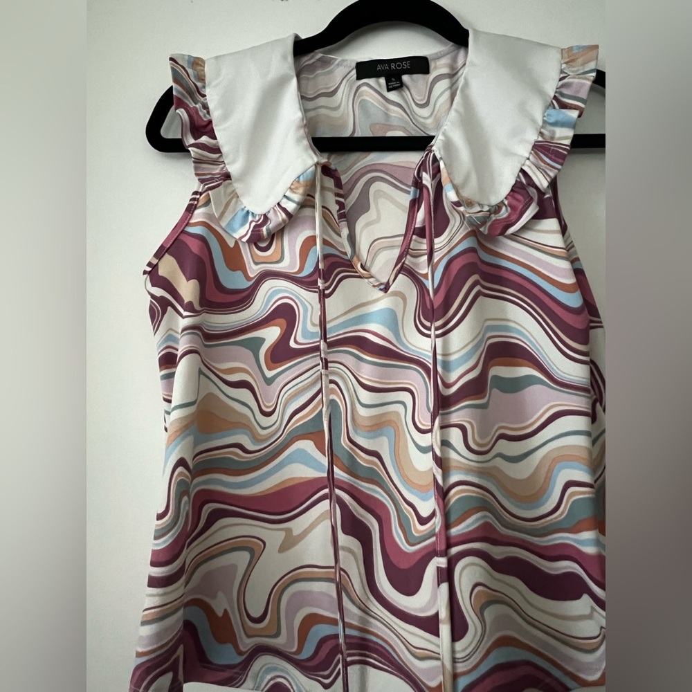 AVA ROSE BLOUSE | MARBLE SWIRL | SIZE S